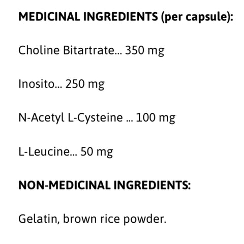 Choline Inositol + NAC (180 Caps)