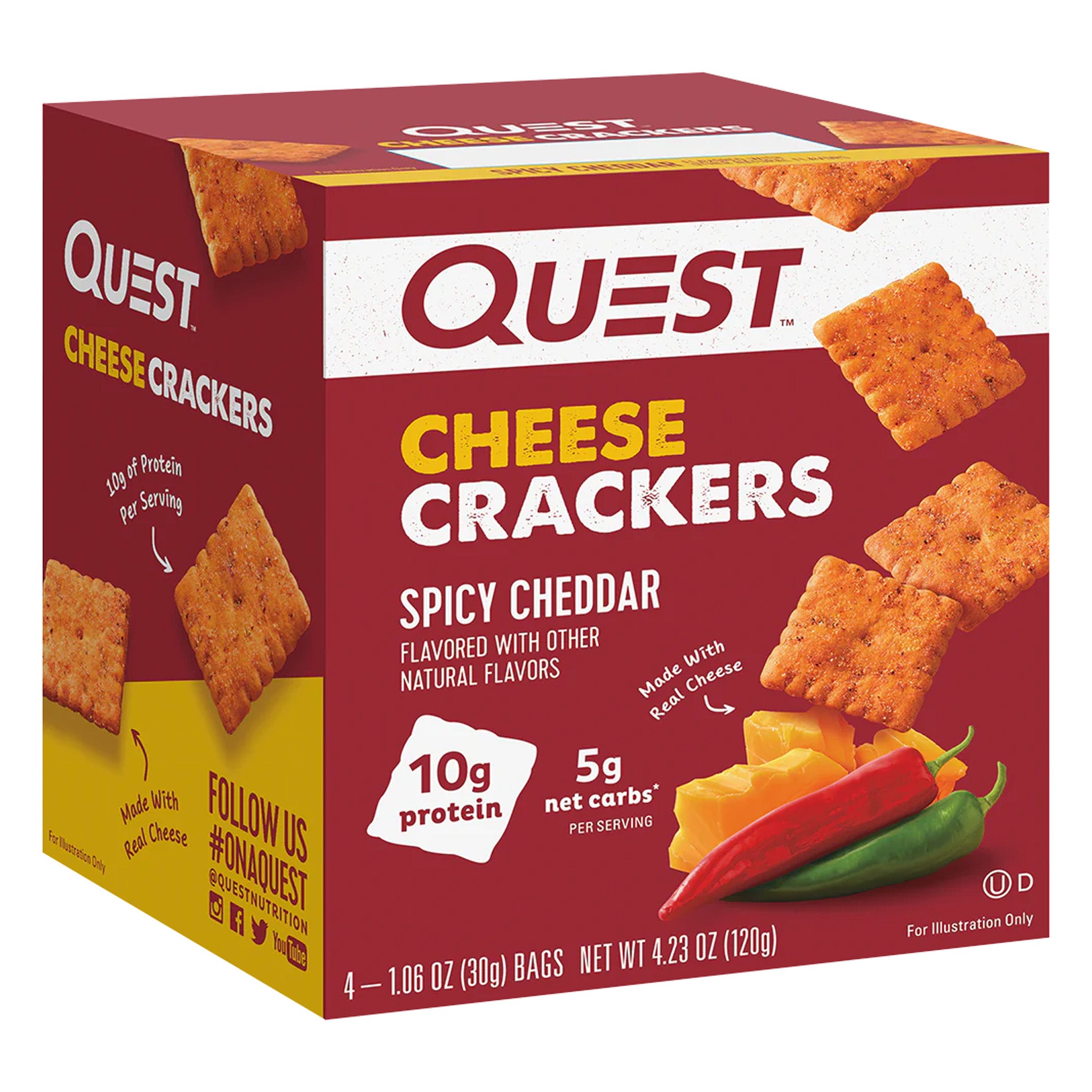Quest Spicy Cheese Crackers (4 Bags)