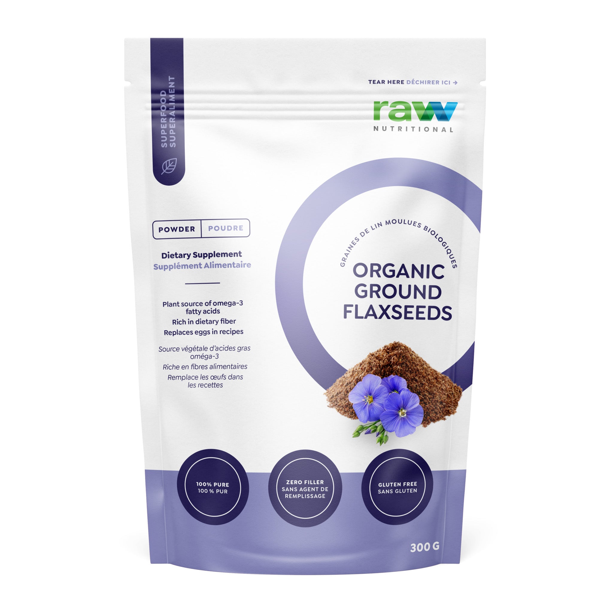 Pure Organic Ground Flaxseeds (300g)