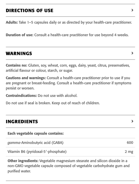 GABA With Vitamin B6 (300 Caps)