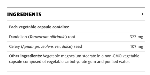 Dandelion Root and Celery Seed (100 Caps)