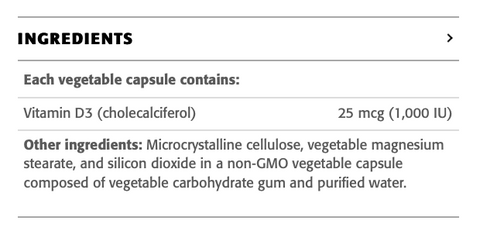 Vitamin D3 1000 IU (180 Caps)