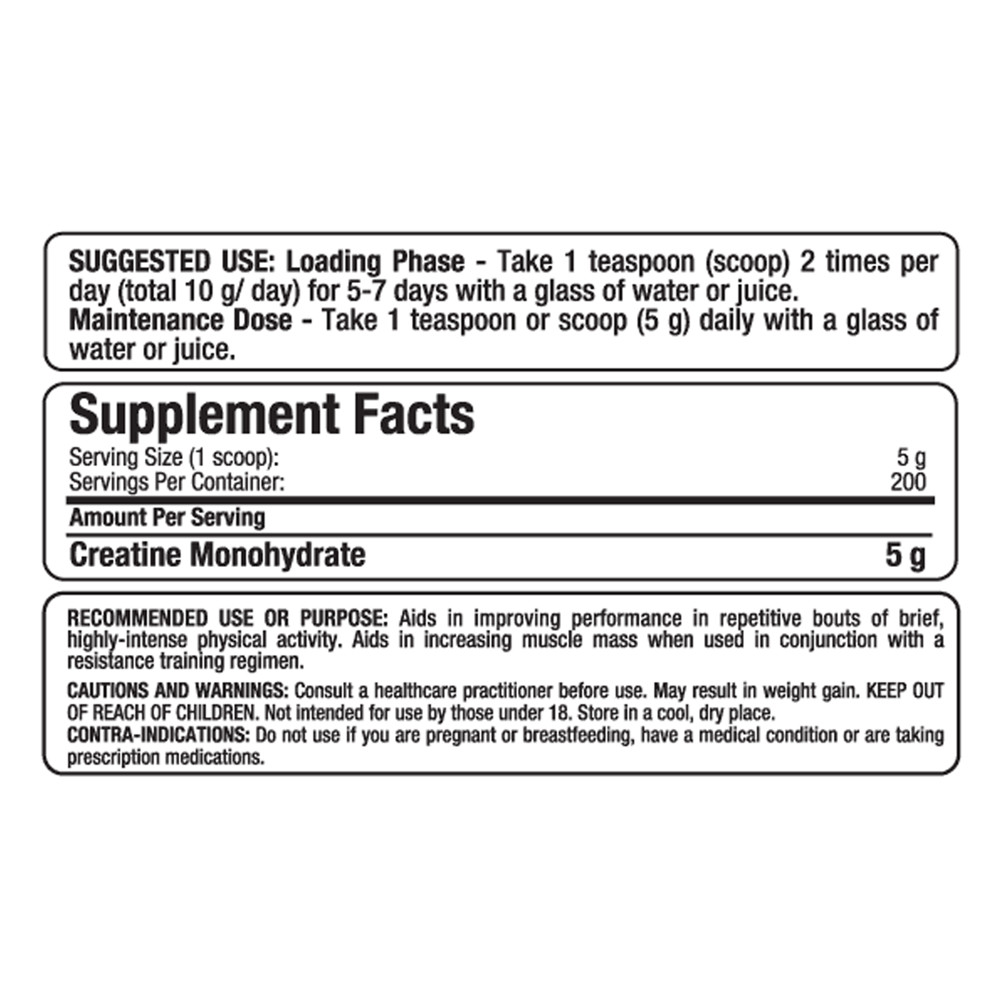 Creatine Monohydrate (80 Servs) | Vita Plus Canada